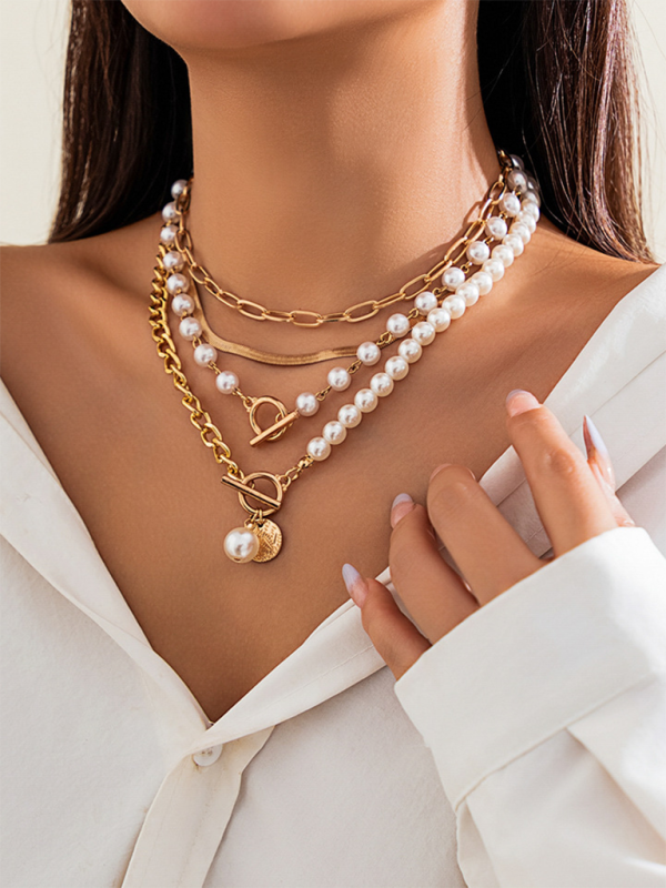 Baroque shaped pearl necklace creative irregular chain clavicle necklace
