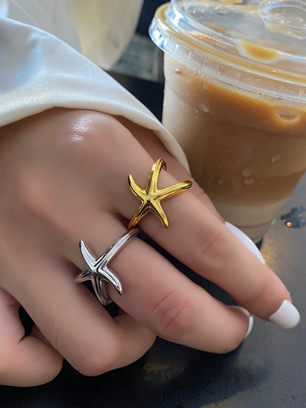 New fashionable and simple starfish niche design index finger ring