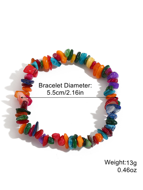 Bohemian Colorful Gravel Bracelet Natural Stone Bracelet
