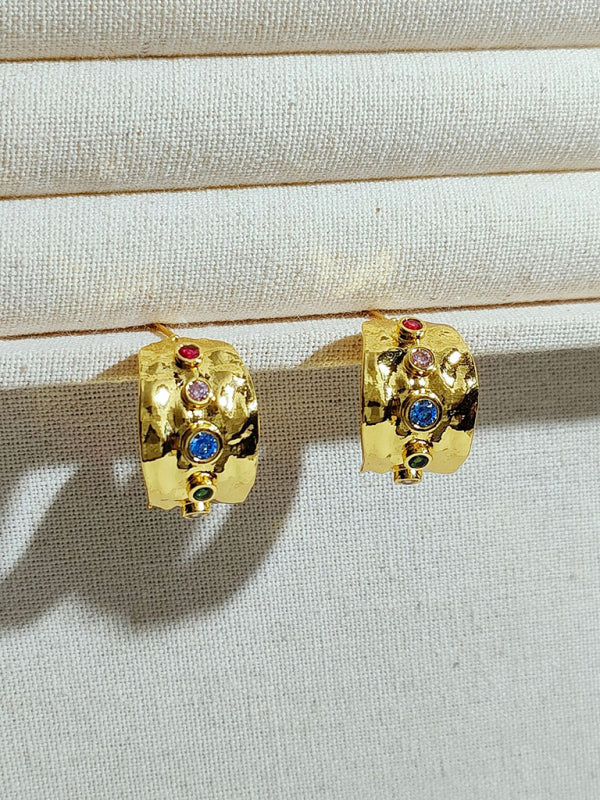 Women's new fashion personalized colorful zircon earrings