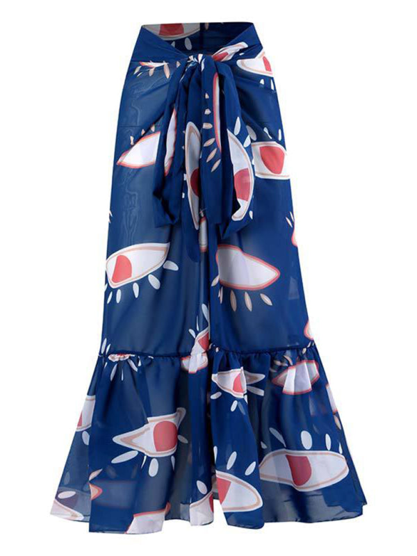 New holiday devil's eye print beach skirt