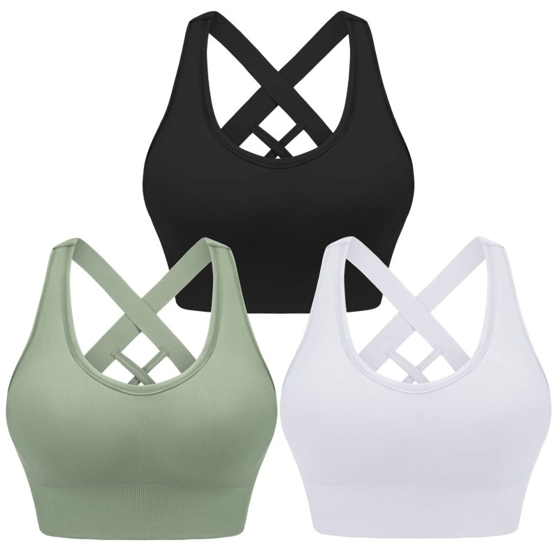 Four seasons women's solid sports nylon sports bra