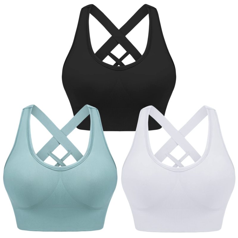 Four seasons women's solid sports nylon sports bra