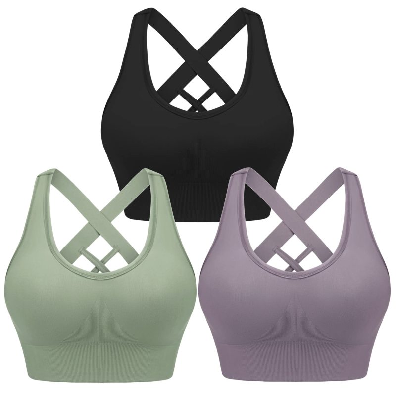 Four seasons women's solid sports nylon sports bra