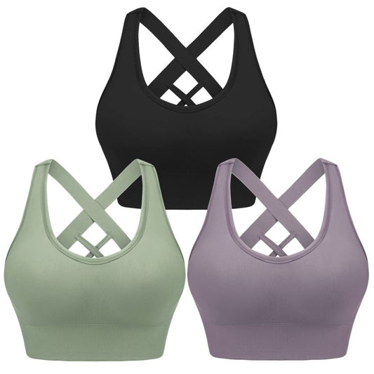 Four seasons women's solid sports nylon sports bra