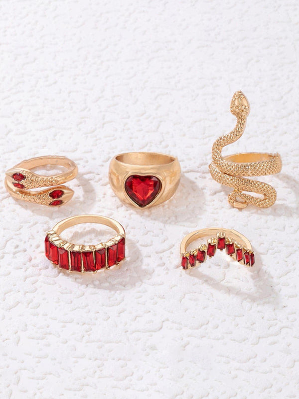 Popular jewelry ring jewelry snake-shaped love ins style five-piece ring female