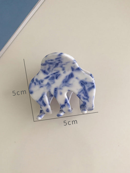 Novo grampo de cabelo vintage com padrão de porcelana azul e branco azul e branco 