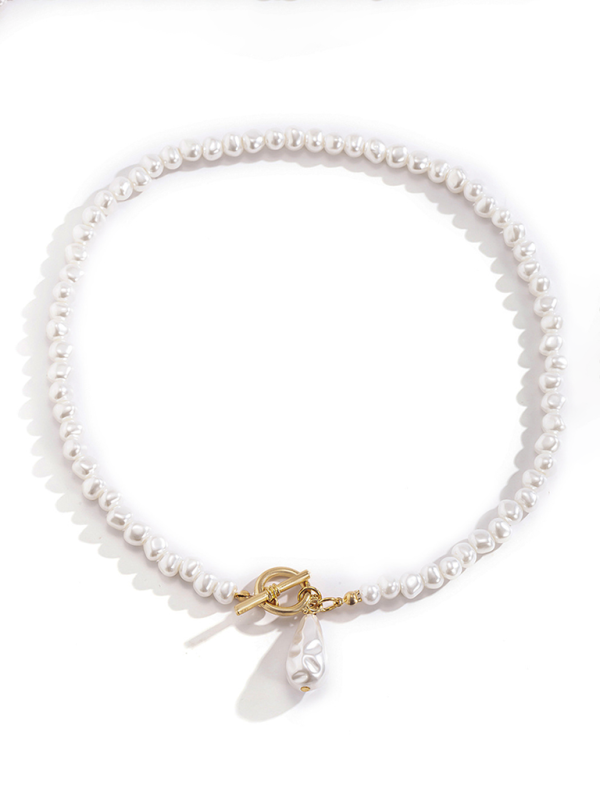 Baroque shaped pearl necklace creative irregular chain clavicle necklace