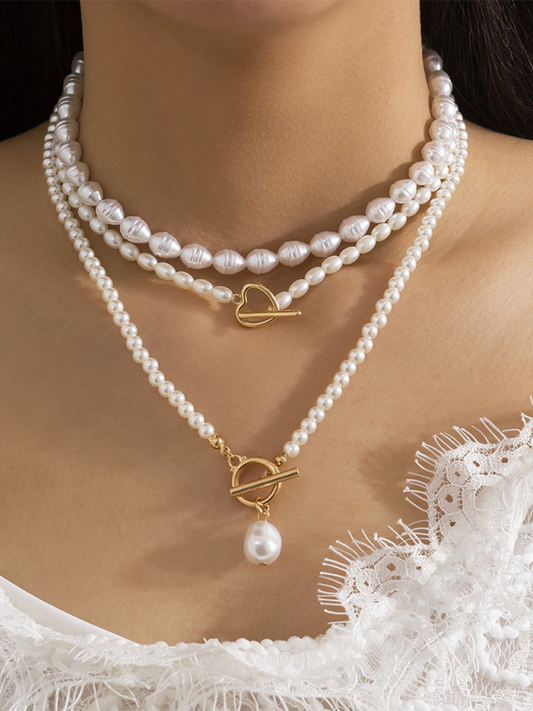 Baroque shaped pearl necklace creative irregular chain clavicle necklace