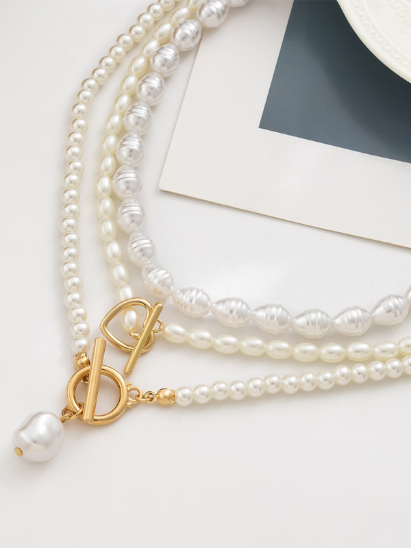 Baroque shaped pearl necklace creative irregular chain clavicle necklace