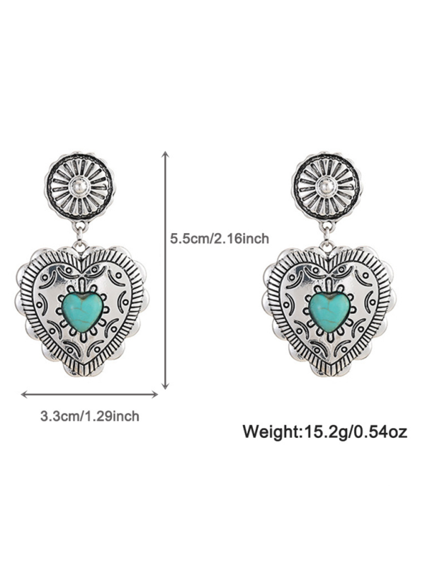 Love peach semi-precious stone vintage earrings