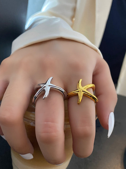 New fashionable and simple starfish niche design index finger ring