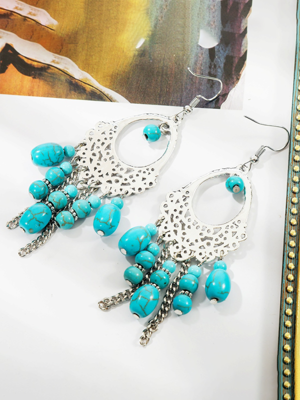 Bohemian vintage ethnic turquoise earring set