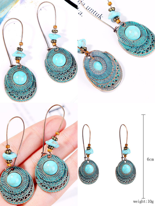 Bohemian vintage ethnic turquoise earring set