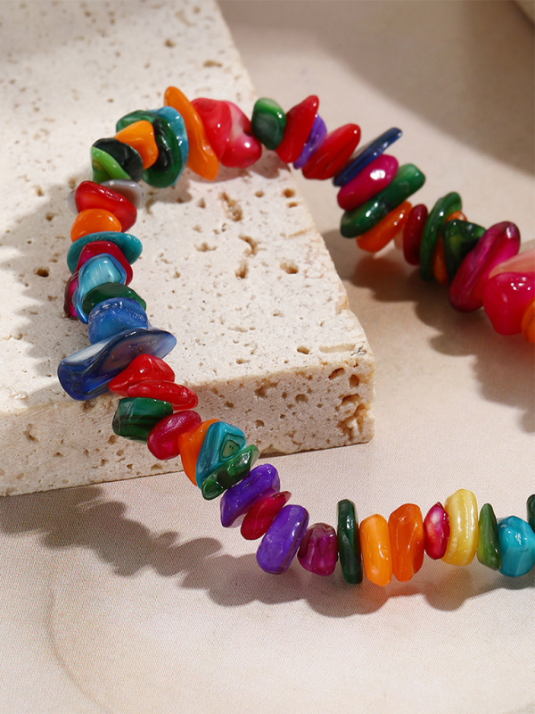 Bohemian Colorful Gravel Bracelet Natural Stone Bracelet