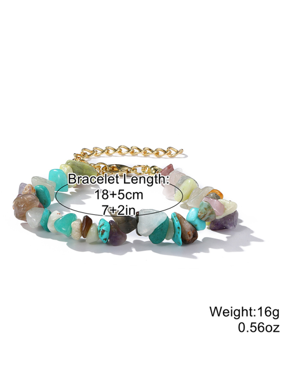 Bohemian Colorful Gravel Bracelet Natural Stone Bracelet