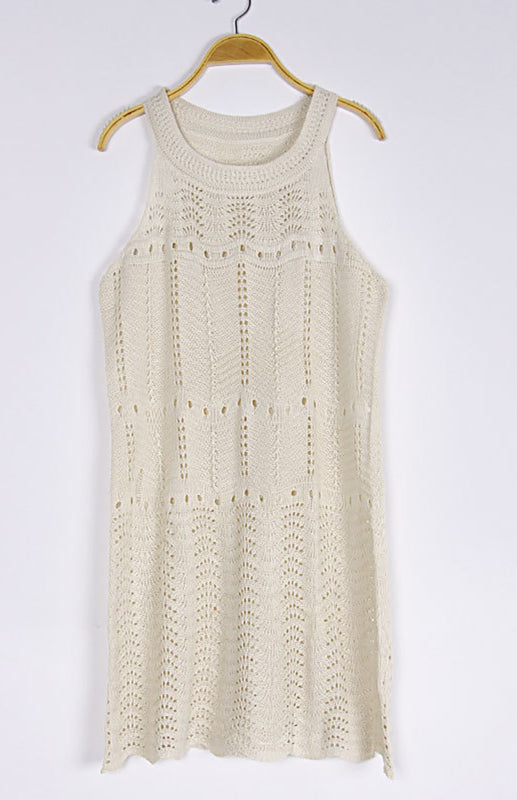 Women's Sleeveless Cutout Solid Knit Dress