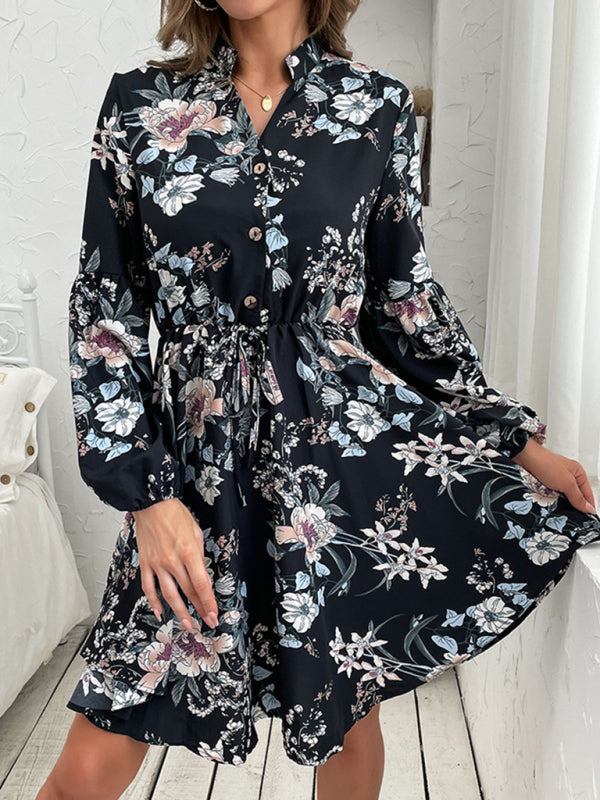 New product long -sleeved long -sleeved base fashion dress