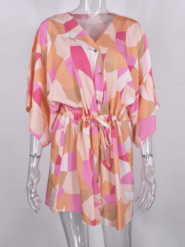 Women's Woven Flower Holiday Casual Dress