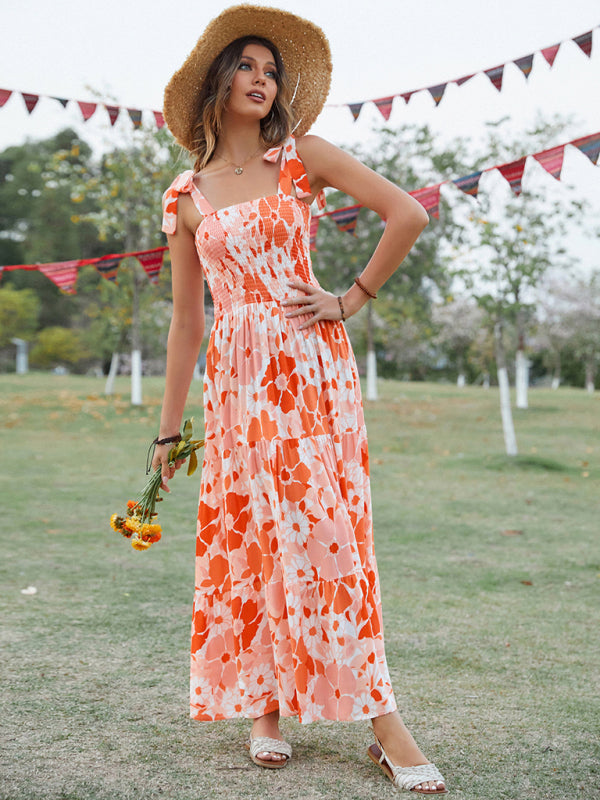 Women's Sling Floral Resort Long Dress