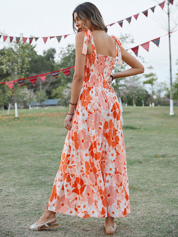 Women's Sling Floral Resort Long Dress