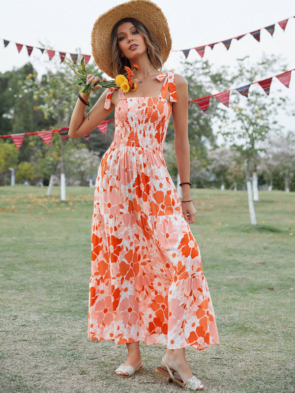 Women's Sling Floral Resort Long Dress