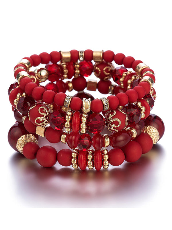 Bohemian Ethnic Multilayered Bracelet Crystal Beaded Women's Bracelet