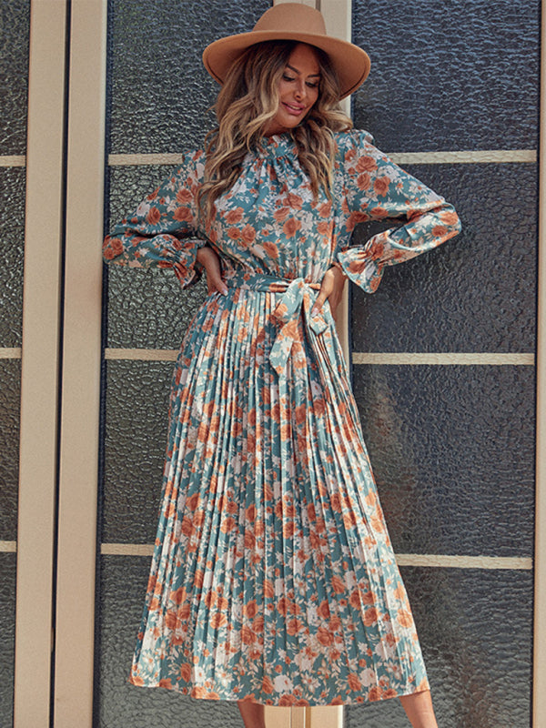 New women's printed long high-end dress