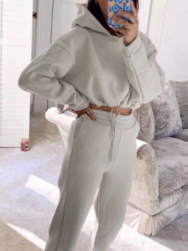 women's fashion long-sleeved sweater pants casual two-piece set