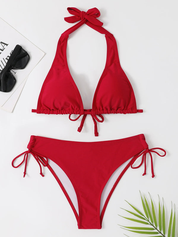 Women's two-piece sexy strappy bikini swimsuit