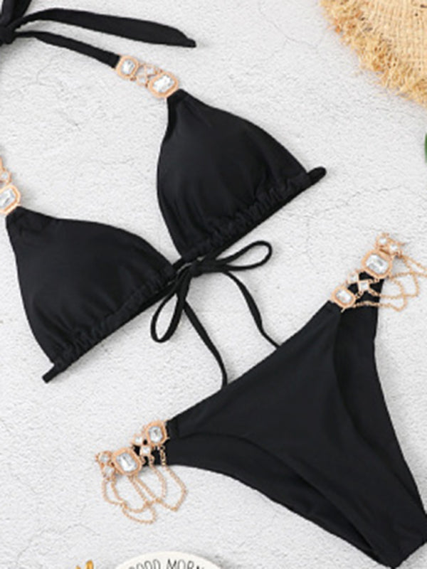 Women's two-piece sexy strappy bikini swimsuit