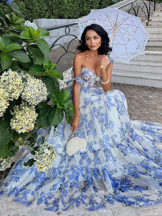 Women's Fashion One Shoulder Sequined Long Tail Evening Dress