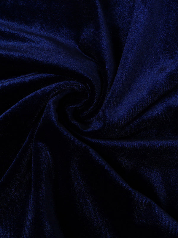 Gold velvet V-neck bodycon and sexy pleated wrap dress