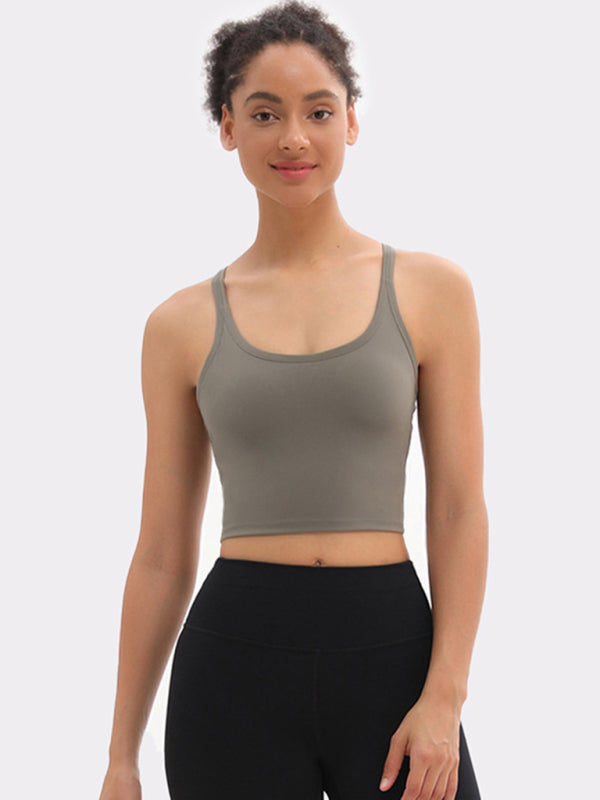 Yoga vest with chest pads antibacterial nude sports bra all-in-one beautiful back bra