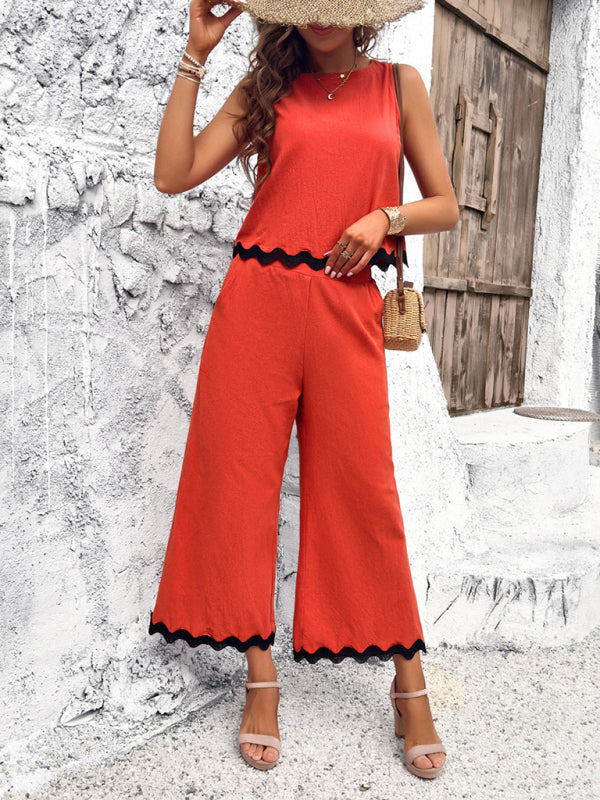 Women's new casual temperament vest trousers webbing suit