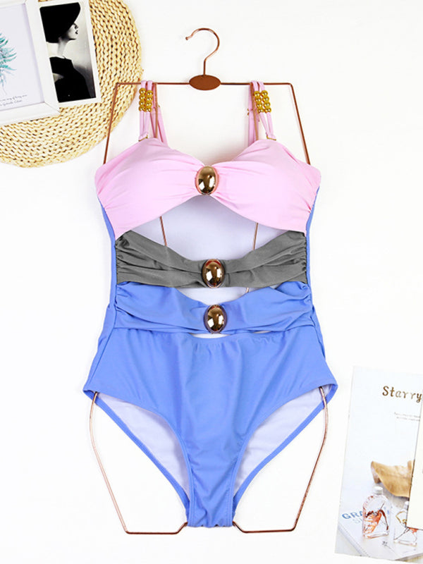 New swimsuit color matching sexy hollow seaside resort swimsuit/wrap skirt