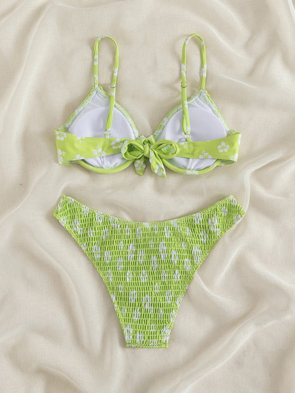 New bikini underwire push-up sexy little flower swimsuit