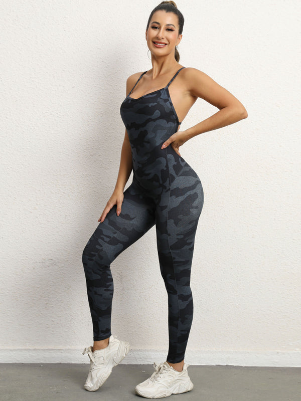 Women's sexy backless yoga fitness jumpsuit